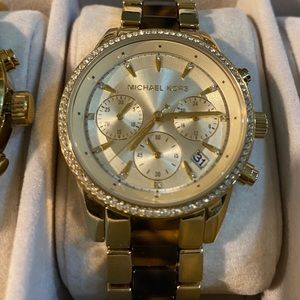 Michael Kors Women’s Watch- Gold/ Brown Tortoise